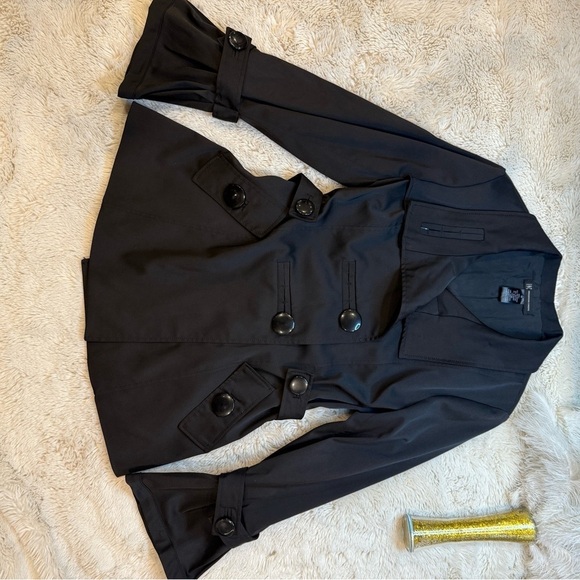 INC International Concepts Black Trench Coat - Picture 11 of 12